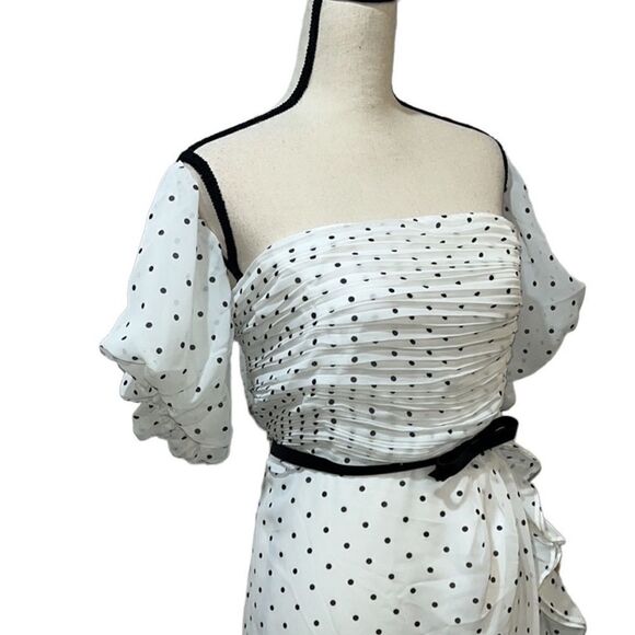 FTF Off-the-Shoulder Polka Dot Print Ruffle Dress - Picture 6 of 14
